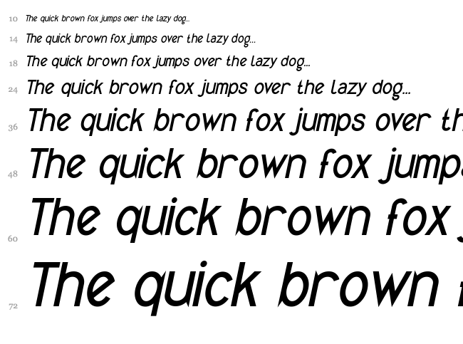 Quirkus font waterfall